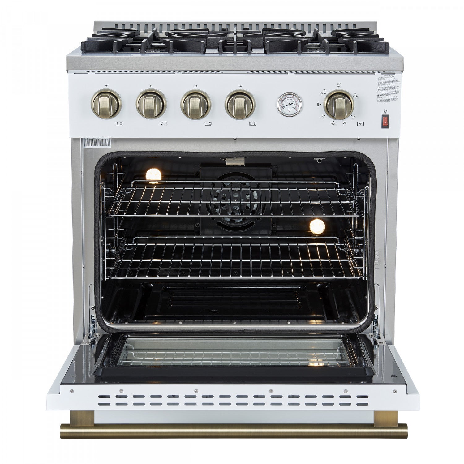 Forno Marco 30" White Freestanding Gas Range (4.32 Cu. Ft.) - FFSGS6277-30WHT