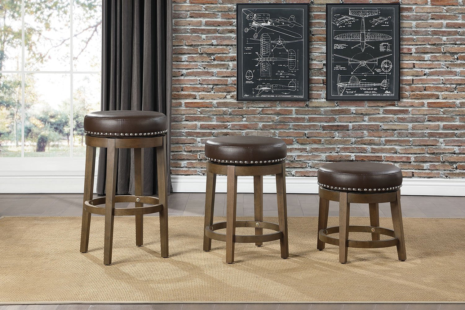 Westby Dining Stool - Brown - Set of Two