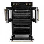 Forno Asti Black 30" French Door Double Wall Oven With Dual True Convection And Air Fry (7.36 Cu. Ft.) - FBOEL1340-30BLK