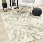 Elise Contemporary Botanical Area Rug - 8' X 11' - Cream/Green