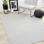 Functional Modern Arches Area Rug - 8' X 11' - Grey/White