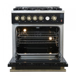 Forno Giovanni 30" Black Freestanding Gas Range (4.32 Cu. Ft.) - FFSGS6274-30BLK
