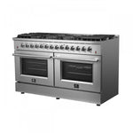 Forno Galiano 60" Stainless Steel Freestanding Dual Fuel Double Oven Range with True Convection (8.64 Cu. Ft.) - FFSGS6156-60