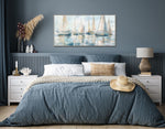 Coastal Regatta Wall Art - Blue/White - 28 X 56