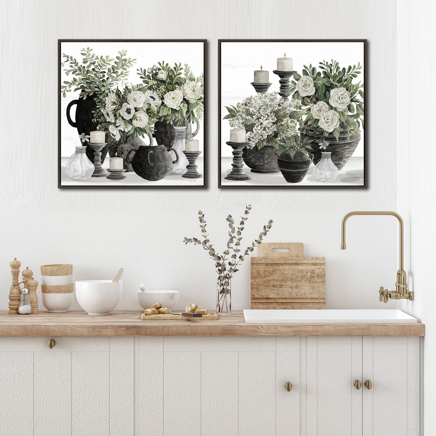 Tabletop Grace I Wall Art - White/Black - 30 X 30
