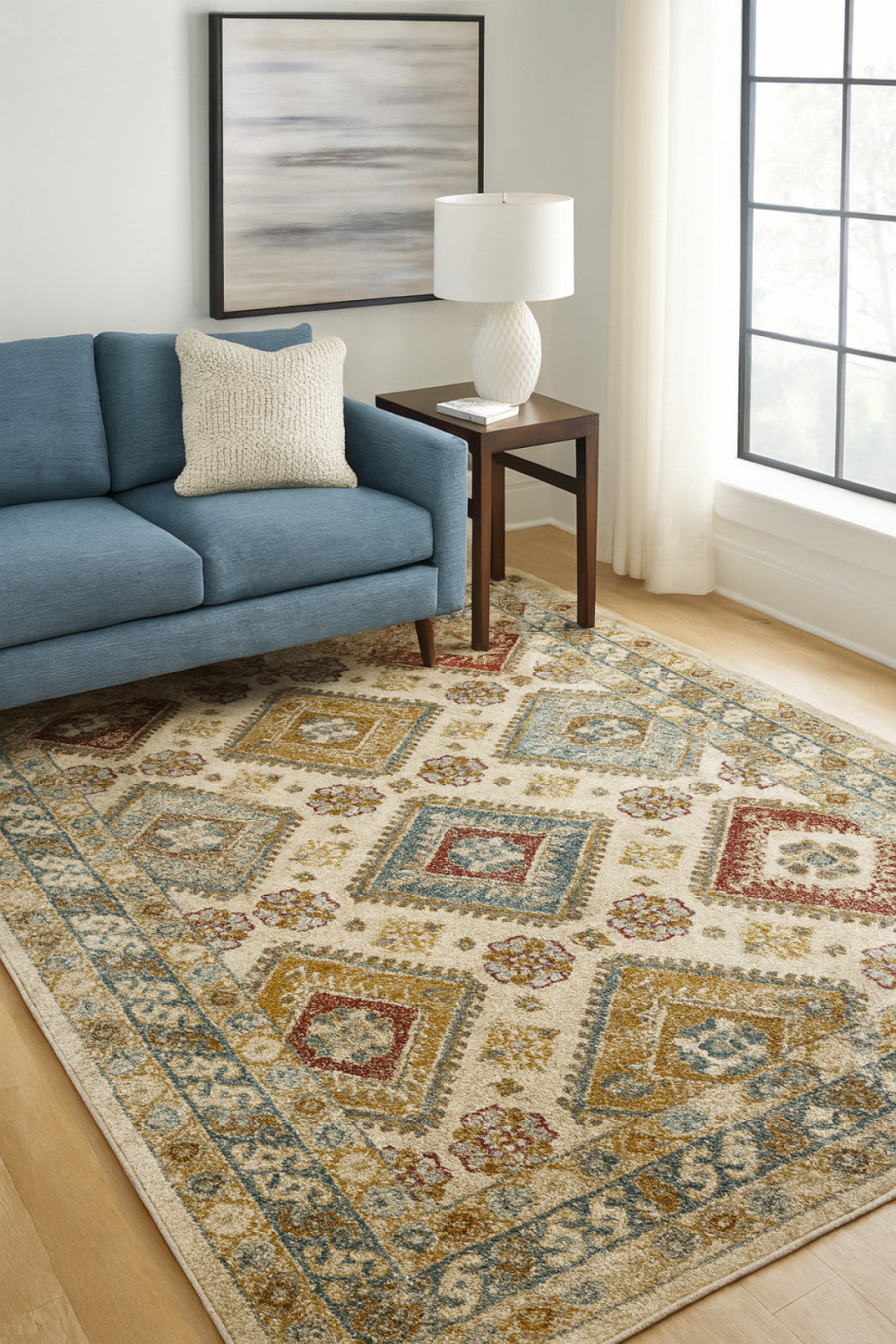 Maisha 7' X 9' Area Rug - Cream/Grey/Taupe