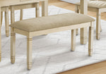 Dalen Bench - Antique White/Beige