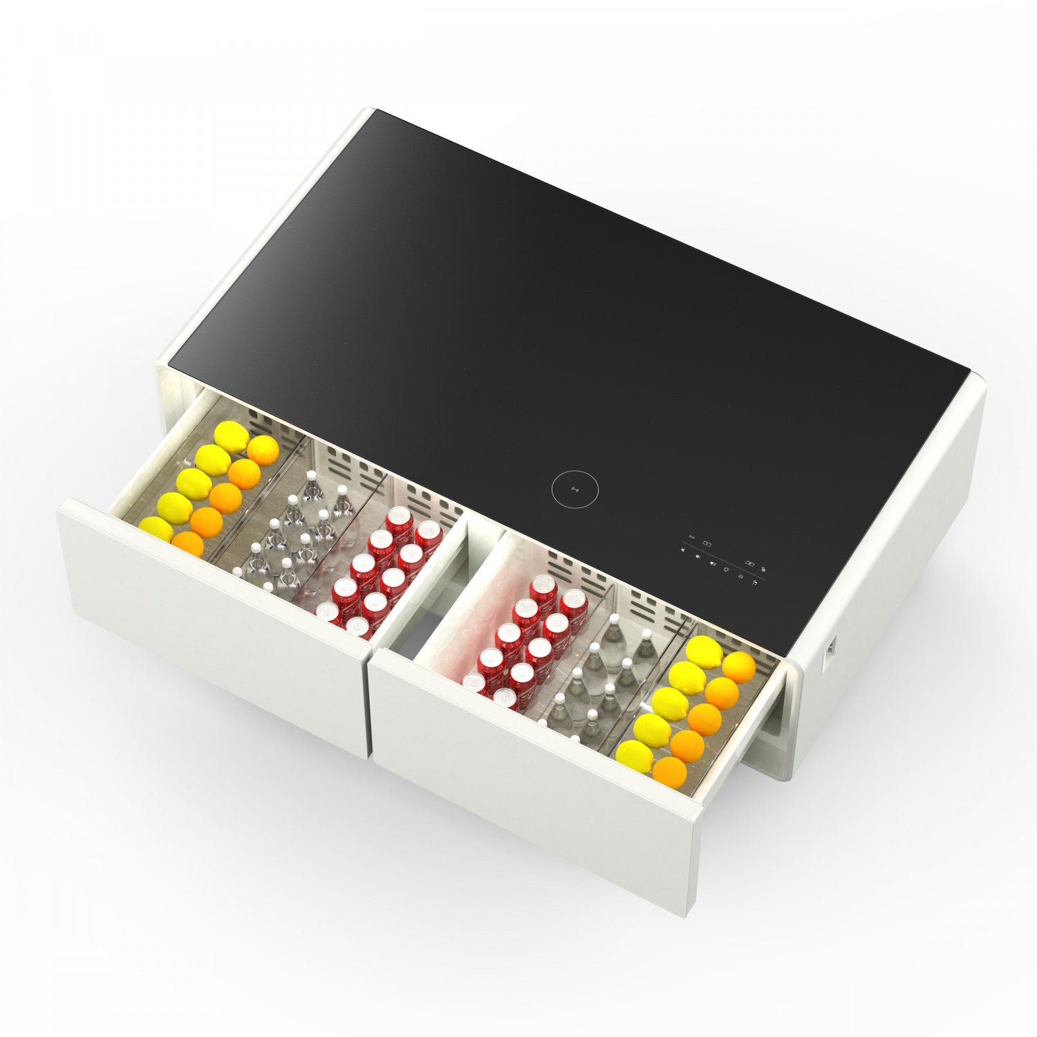 Forno Tavolo Smart Coffee Table With Dual Refrigerator Drawers - White - FCTFR7006-51WHT