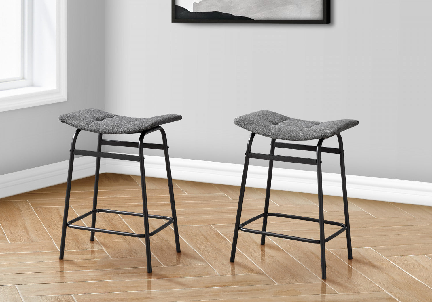 Baffin Counter Stool - Black/Grey - Set Of Two