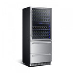 Forno Capraia 30" Stainless Steel 144 Bottle Dual Zone Wine Cooler with Two Beverage Drawers - FWCDR6661-30S