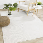 Hillary Modern Swirls Area Rug - 5' X 8' - Cream
