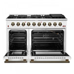 Forno Galiano 48" White Freestanding Double Oven Gas Range (6.58 Cu. Ft.) - FFSGS6244-48WHT