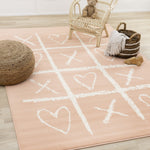Kids Playing Board Area Rug - 4' X 6' - Pink/Cream