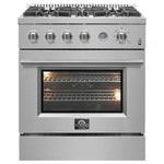 Forno Premium Stainless Steel Kitchen Package with French Door Refrigerator and Gas Range - FBDL-021-02CAUS