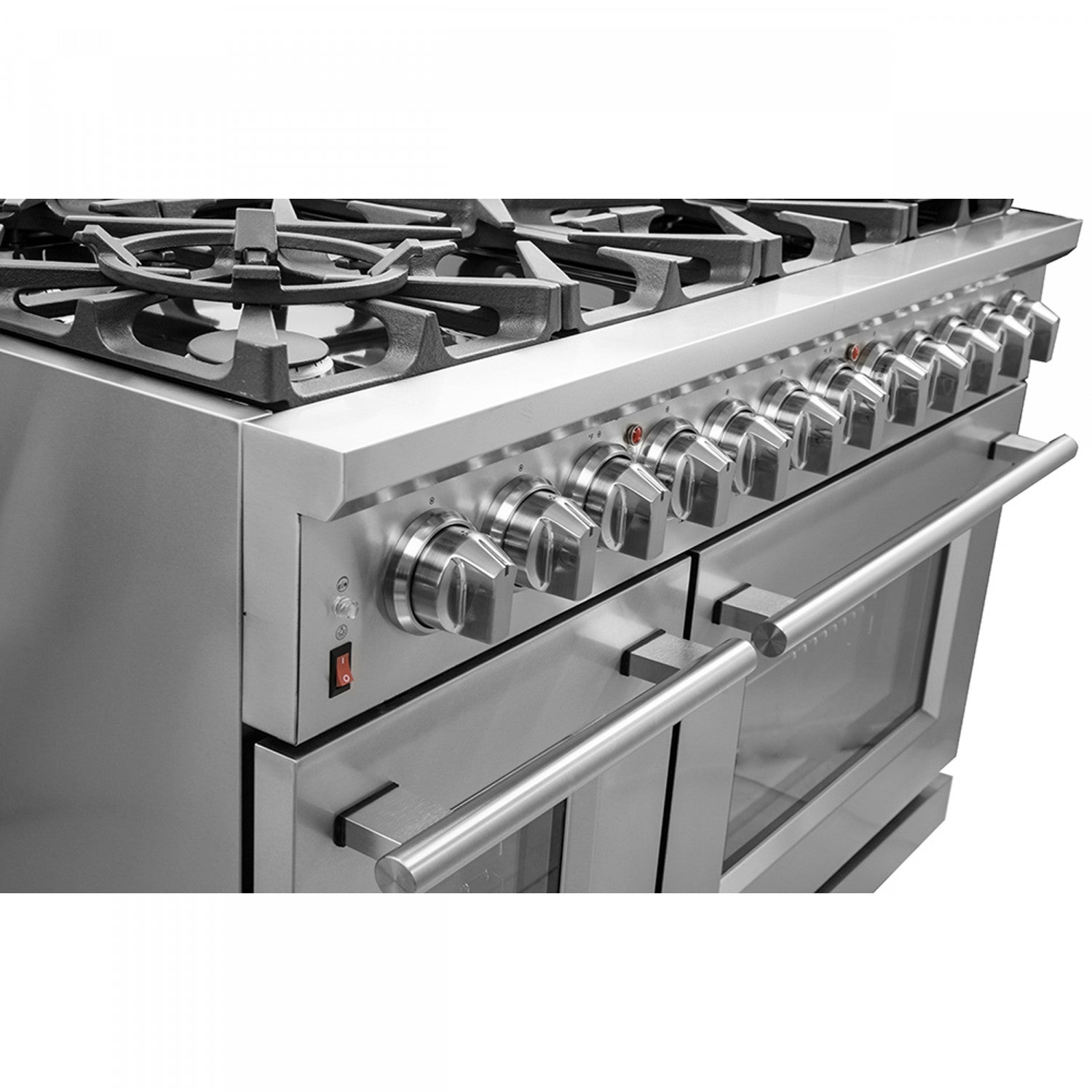 Forno Massimo 48" Stainless Steel Freestanding Dual Fuel Double Oven Range With Air Fry (6.58 Cu. Ft.) - FFSGS6125-48