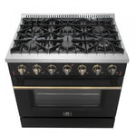 Forno Galiano 36" Black Freestanding Gas Range (5.36 Cu. Ft.) - FFSGS6244-36BLK