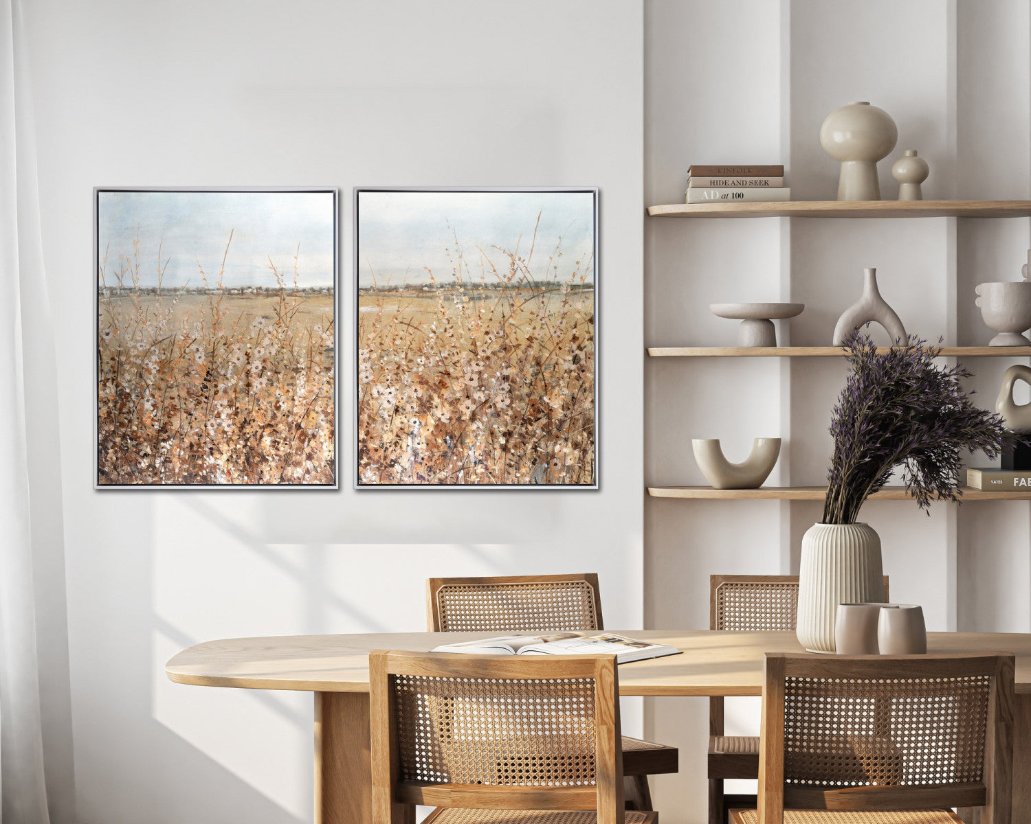 Prairie Whispers I Wall Art - Blue/Natural - 30 X 24