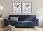 Petal Grace II Wall Art - White/Blue - 24 X 20