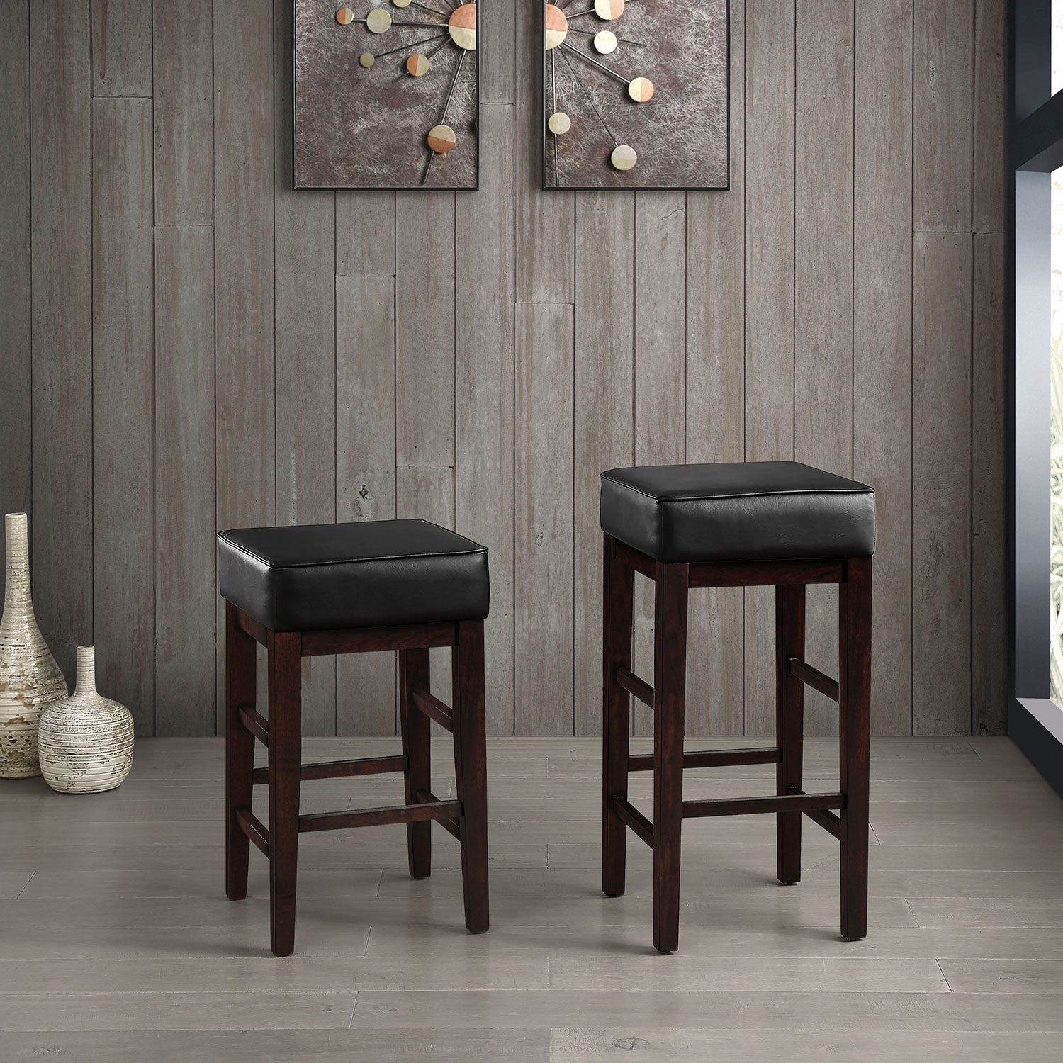 Pittsville Bar Stool - Espresso, Black - Set of Two