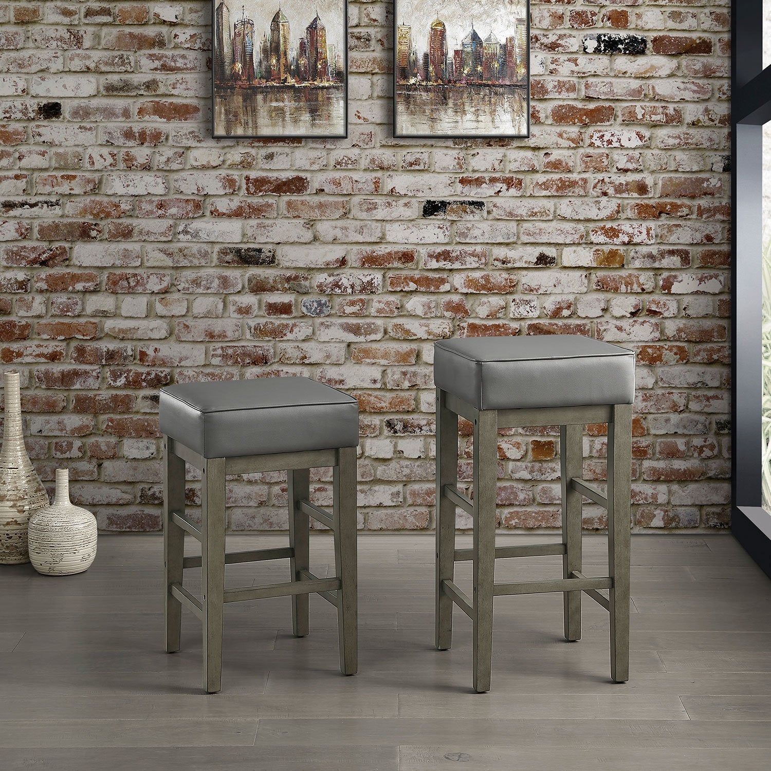Pittsville Counter Stool - Grey - Set of Two