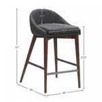 Lunvik Counter Stool - Dark Grey - Set of Two