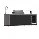 Forno Rimini Gray Countertop Outdoor Kitchen with 30" 62,600 BTU BBQ and Beverage Centre - FODKT2544BLK