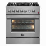 Forno Premium Stainless Steel Kitchen Package with Side-by-Side Refrigerator and Gas Range - FBDL-020-03-CAUS