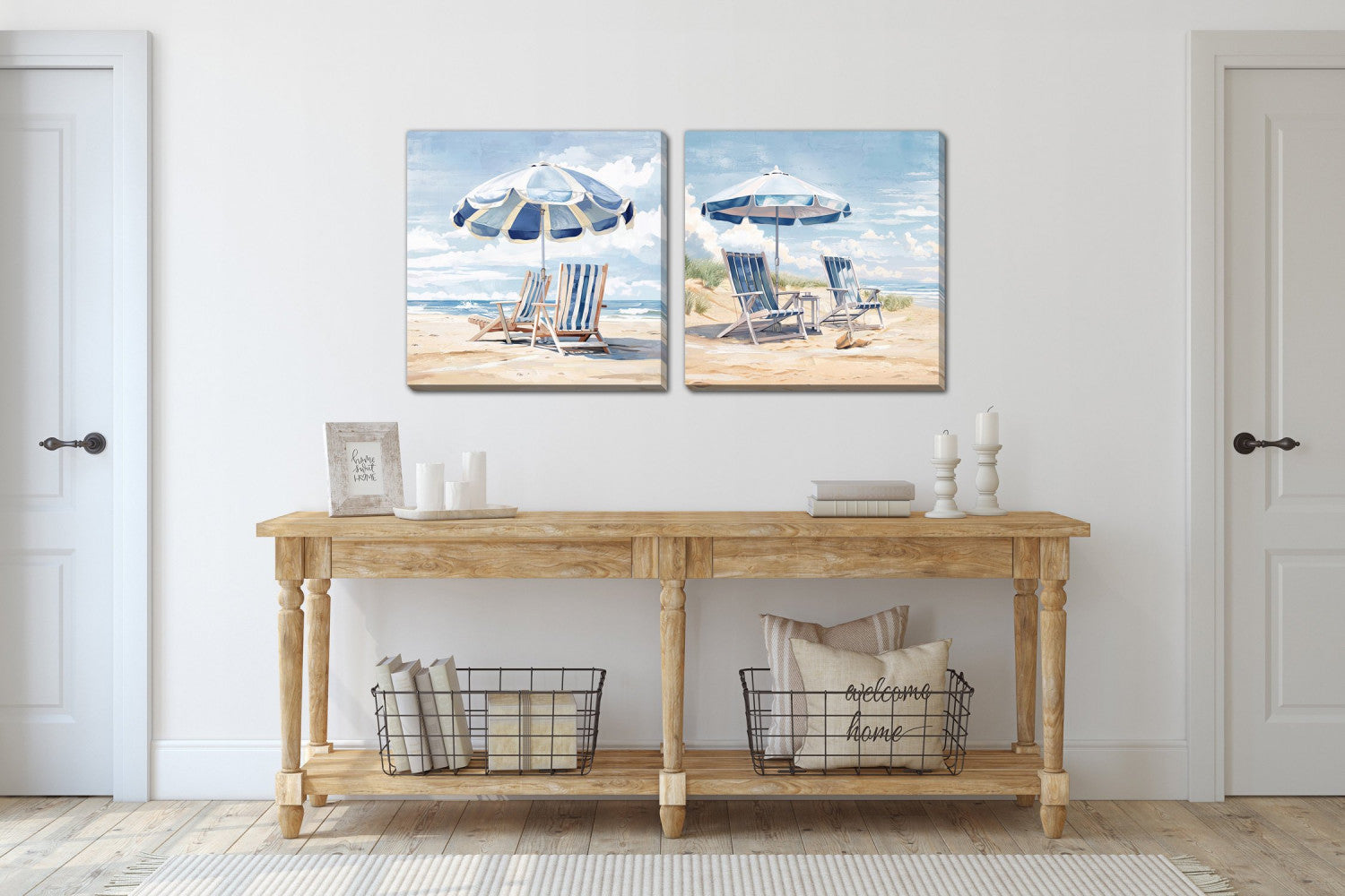 Breezy Escape II Wall Art - Blue/White - 24 X 24