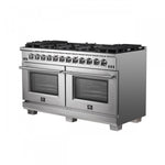Forno Capriasca 60" Stainless Steel Freestanding Double Oven Gas Range (8.64 Cu. Ft.) - FFSGS6260-60