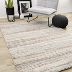 Marquee Soft Contemporary Area Rug - 8' X 11' - Cream/Rust