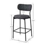 Eldra Counter Stool - Dark Grey - Set of Two