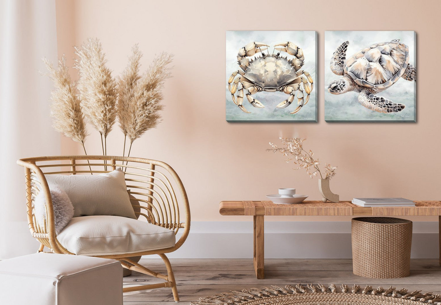 Sea Voyager Wall Art - Grey/Beige - 18 X 18