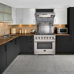 Forno Premium Stainless Steel Kitchen Package with 36" Range and Side-by-Side Refrigerator - FBDL-019-02CAUS
