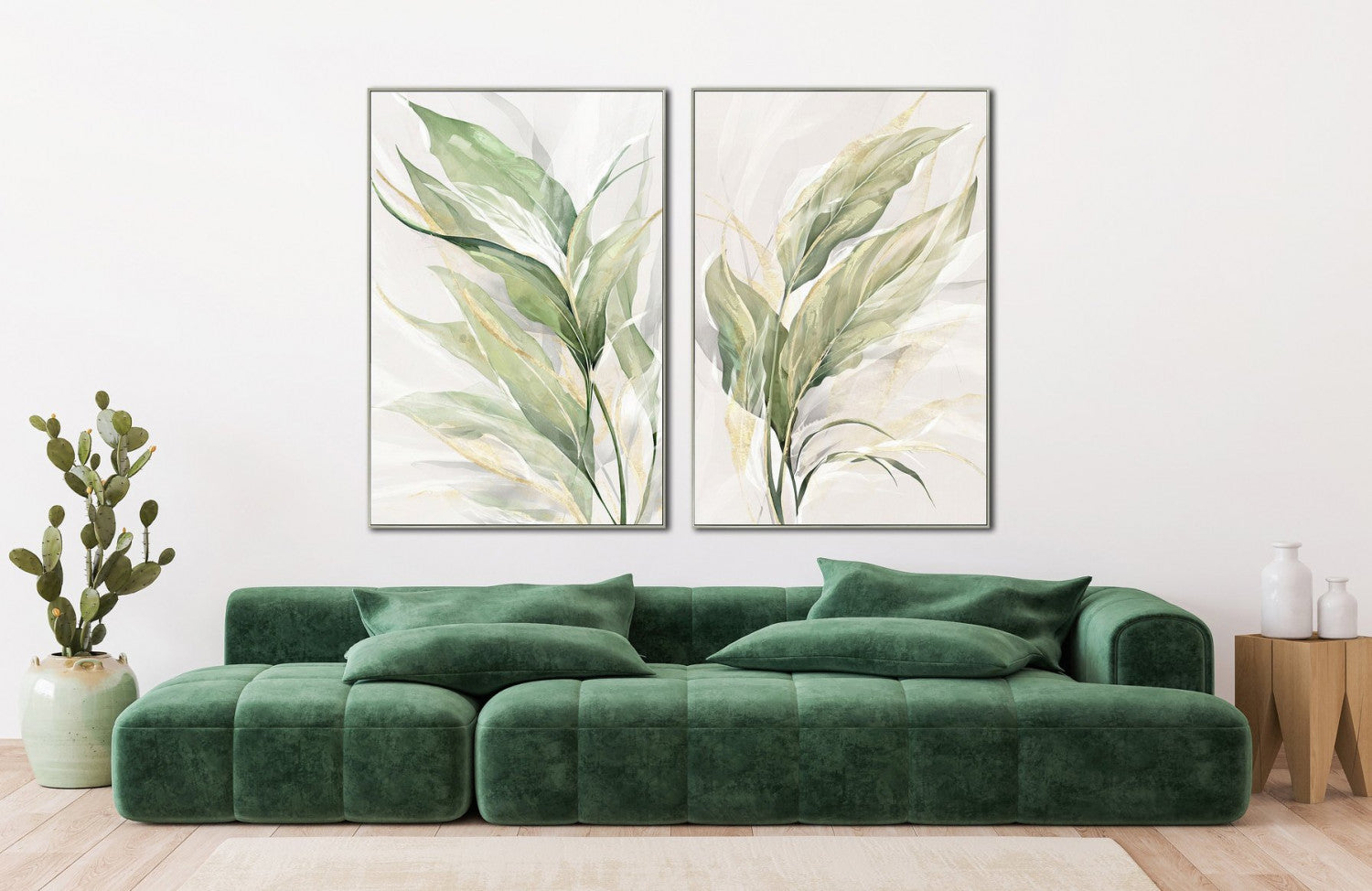 Verdant Veil II Art - Green/White - 28 X 42