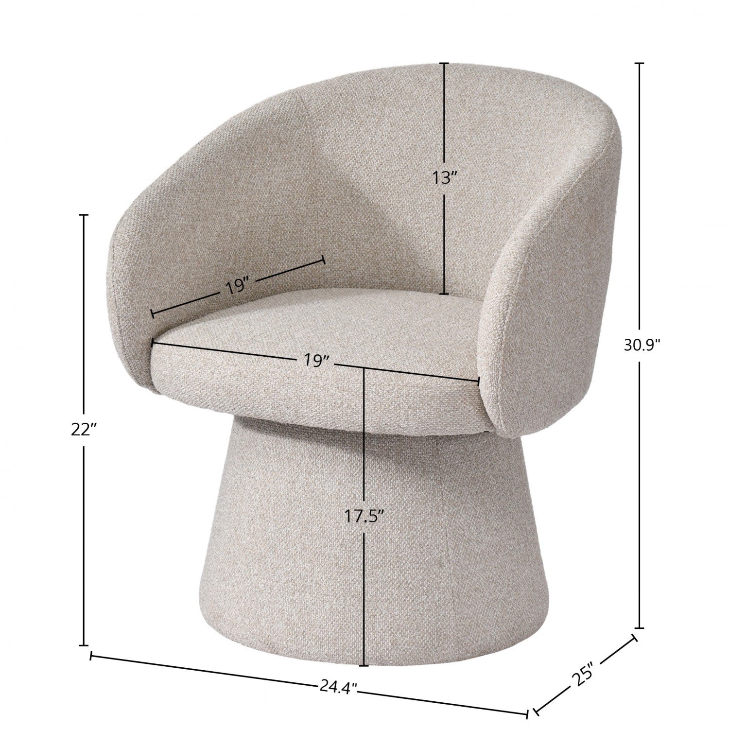 Marceau Club Chair - Bone White