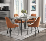 Eugenie Velvet Dining Chair - Orange - Set of Two