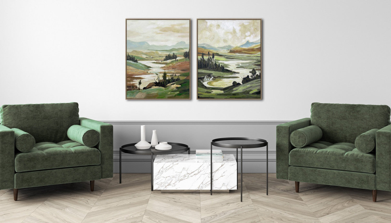 Winding Valley II Wall Art - Green - 30 X 24
