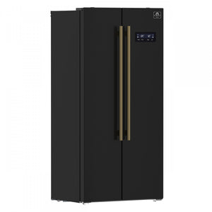 Forno Salerno 15.6 Cu.Ft. 33" Black Freestanding Side-by-side Refrigerator - FFRBI1805-33BLK