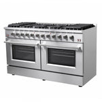 Forno Galiano 60" Stainless Steel Freestanding Double Oven Gas Range With Convection (8.64 Cu. Ft.) - FFSGS6244-60