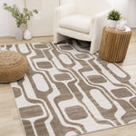 Logan Modern Area Rug - 8' X 11' - Brown/Cream
