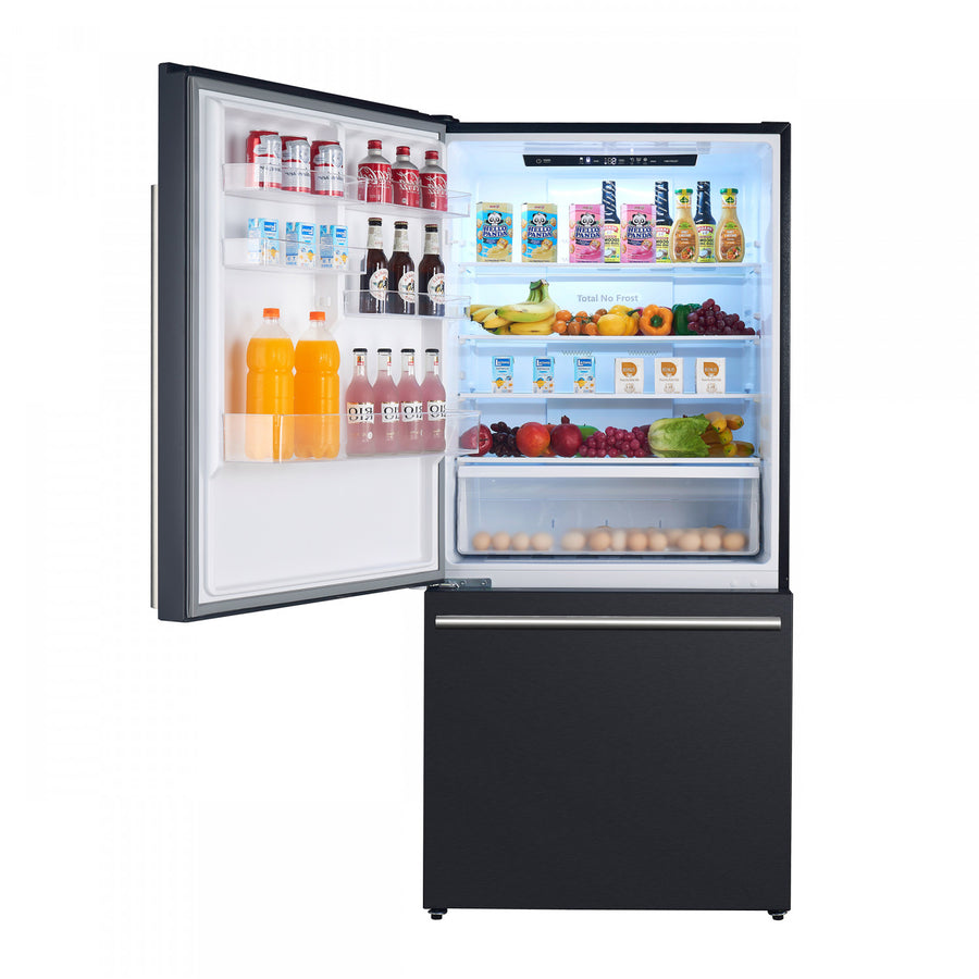 Forno Milano 31" 17.2 Cu.Ft. Black Bottom Freezer Refrigerator with Left Swing Door - FFFFD1786-31BLK