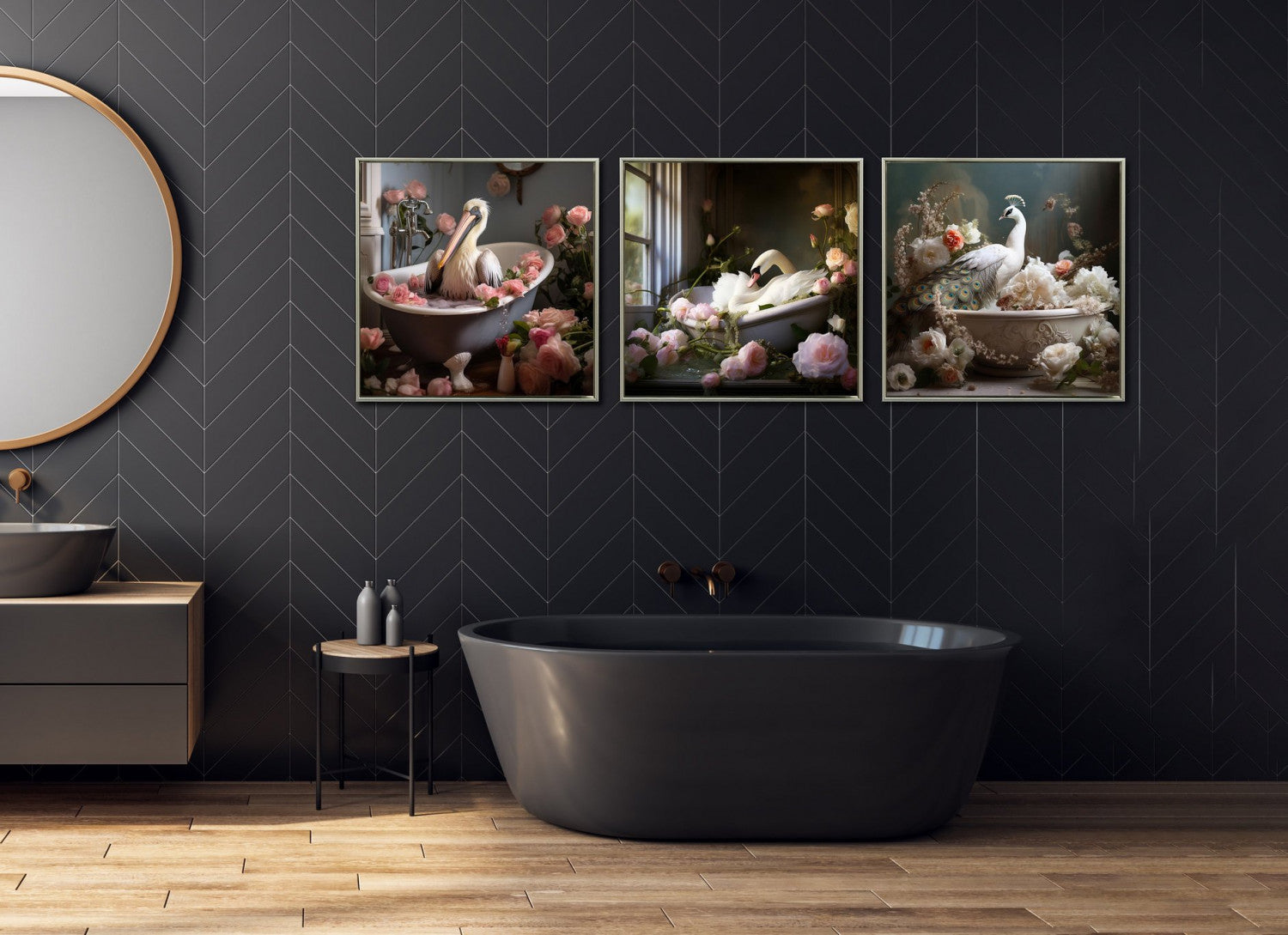 Soaking Swan Wall Art - Multi-Colour - 24 X 24