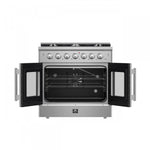 Forno Galiano 36" Stainless Steel French Door Freestanding Gas Range (5.36 Cu. Ft.) - FFSGS6444-36