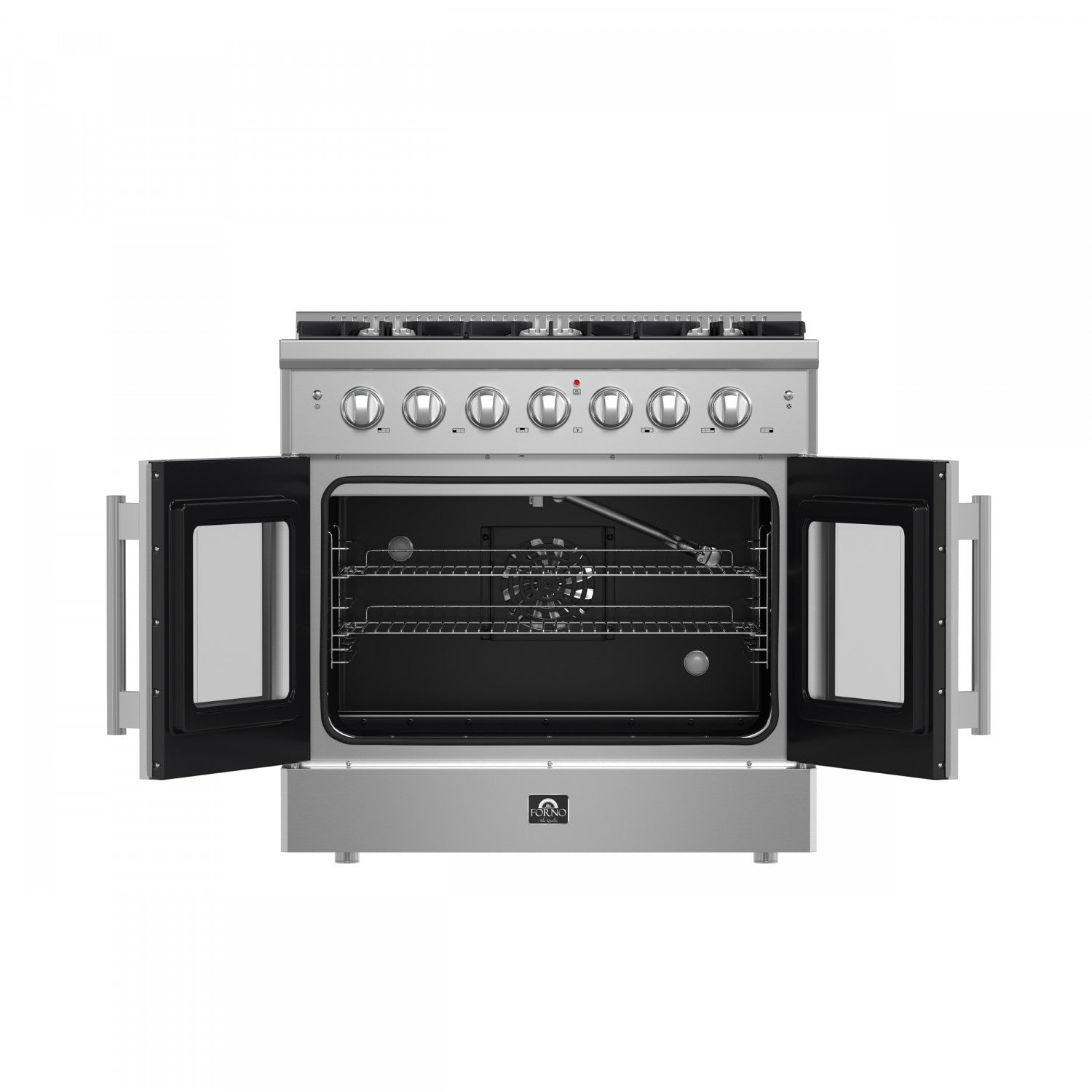 Forno Galiano 36" Stainless Steel French Door Freestanding Gas Range (5.36 Cu. Ft.) - FFSGS6444-36