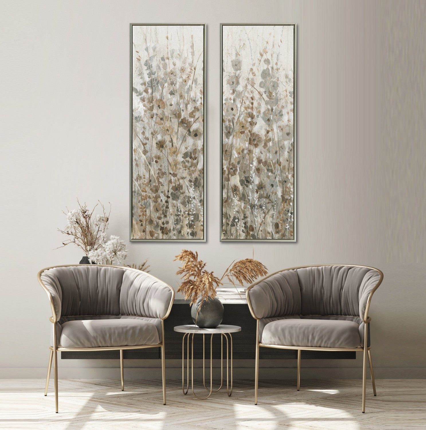 Faded Fields I Wall Art - Brown - 48 X 16