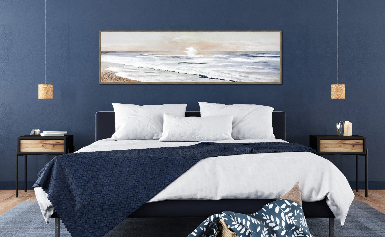 Evening Drift Wall Art - Blue/White - 20 X 71