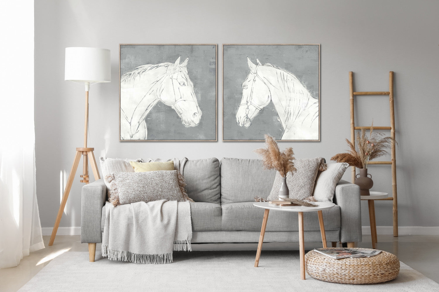 Equine Outline II Wall Art - White - 40 X 40
