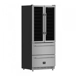 Forno Campania 32" 17.7 Cu.Ft.Stainless Steel 120 Bottle Dual Wine Cooler with Two Beverage Drawers - FWCDR6635-32S