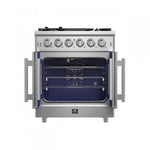 Forno Massimo 30" Stainless Steel French Door Freestanding Gas Range (4.32 Cu. Ft.) - FFSGS6439-30
