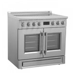 Forno Torino Stainless Steel 36" True Convection Induction Range with Air Fry and Air Sous Vide (5.36 Cu. Ft.) - FFSIN0950-36